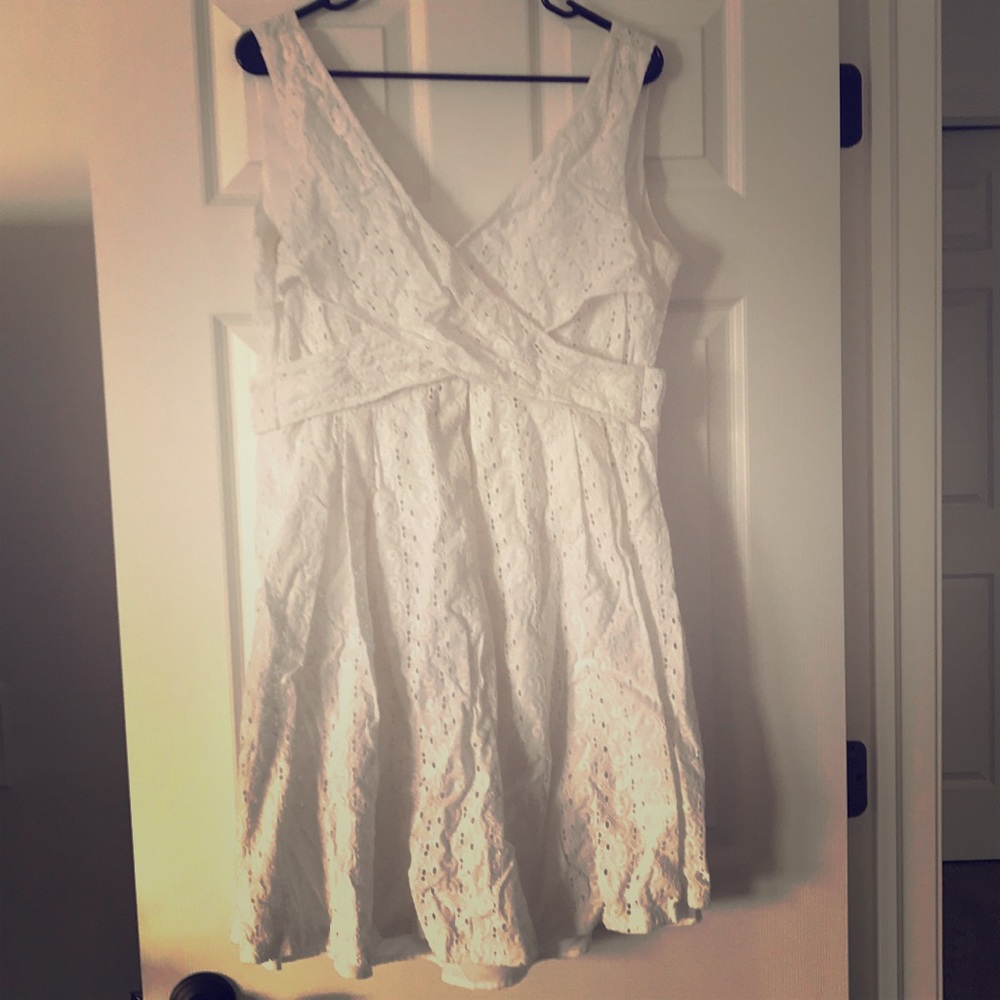Nine West white eyelet dress